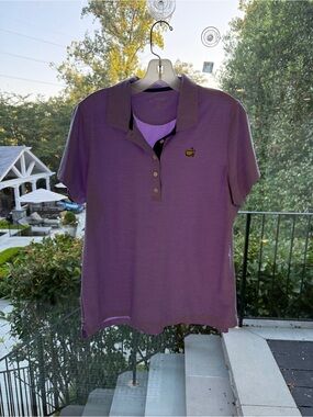 Masters Augusta National Magnolia Lane Tech Purple Women's Polo Masters Logo